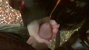 Girl masturbating cock in the alley