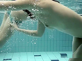 Girls Swimming Underwater And Enjoying Eachother