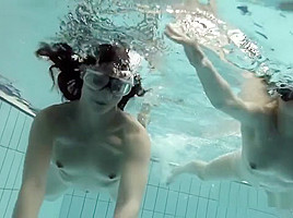 Girls Swimming Underwater And Enjoying Eachother