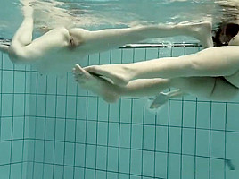 Girls Swimming Underwater And Enjoying Eachother
