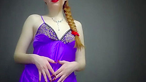 Goddess in satin demand cum eating