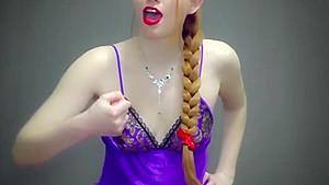 Goddess in satin demand cum eating