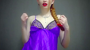 Goddess in satin demand cum eating