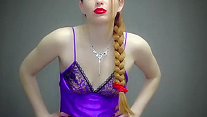 Goddess in satin demand cum eating