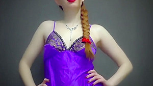 Goddess in satin demand cum eating