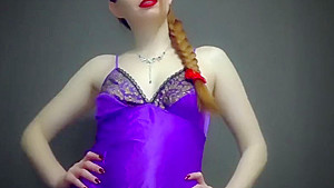 Goddess in satin demand cum eating