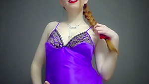 Goddess in satin demand cum eating