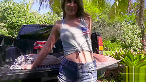 Good ol' country girl Daisy gets nailed by the truck