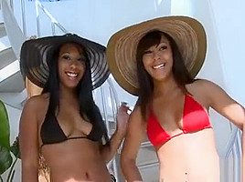 Gorgeous Black Babes Take A Fat White Cock Up Their Slit