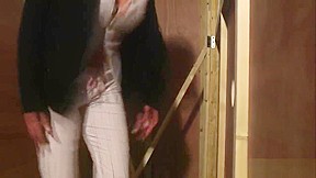 Great cfnm blowjob in the locker room
