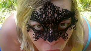 Green eyes teen 18+ outdoor blowjob and oral creampie