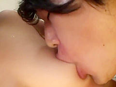 Guy loves to lick his girl's cunt before she rides him