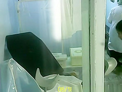 Gynecologist exam spied through window