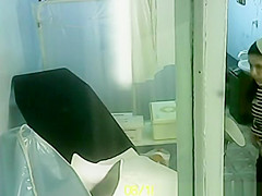 Gynecologist exam spied through window