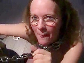 HANDCUFFED LIBRARIAN BEGS TO SUCK COCK