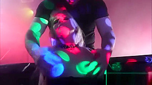 Hardcore fuck for caged blonde slave