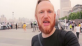 Her chinese husband waited in the lobby while we filmed  