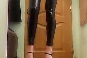 Home Camgirl Leather Leggings Corset