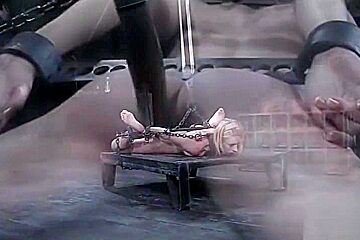 Honey Lexi Belle performing in BDSM action