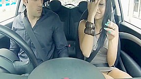 Horny girlfriend squirting in his car
