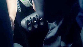 Horny girlfriend squirting in his car