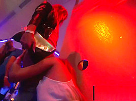 Horny lesbians fucking in the club