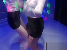 Horny lesbians fucking in the club