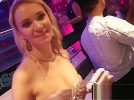 Horny lesbians fucking in the club