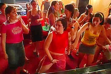 Horny party chicks fucking in club