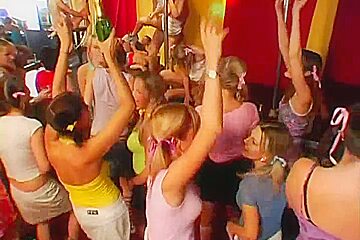 Horny party chicks fucking in club