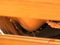 Hot amateur Asian babes in the center of steamy downblouse video