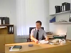 Hot bareback fuck at the office