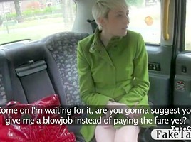 Hot blonde amateur sucks off and fucked by fake driver