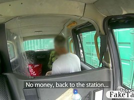 Hot blonde amateur sucks off and fucked by fake driver