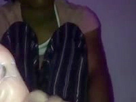 Hot ebony soles in lotion make you cum
