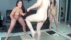 Hot latina getting kicked in her pussy
