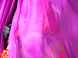 Hung TS TaniaQ with a Yellow Dildo in her Asshole