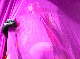 Hung TS TaniaQ with a Yellow Dildo in her Asshole