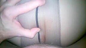 I fuck my Pantyhose wife and cum on her ass