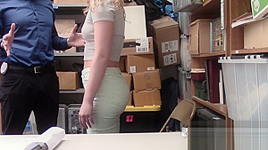 Innocent looking blonde is searched and stripped by investigator
