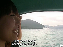 Japanese amateur boat ride and bathing in weird bathtub