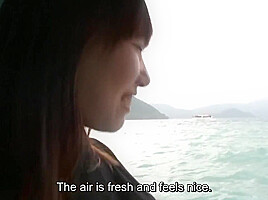 Japanese amateur boat ride and bathing in weird bathtub