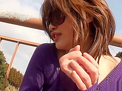 Japanese amateur brunette, Atsuko Wata is posing and teasing, uncensored