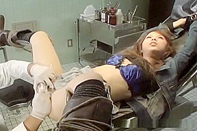 Japanese brunette gets her inside rammed and used up at the doctors