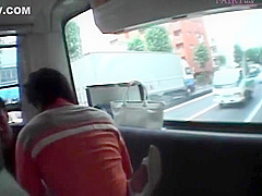 Japanese sex slave into hardcore fucking in bus gangbang