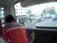 Japanese sex slave into hardcore fucking in bus gangbang