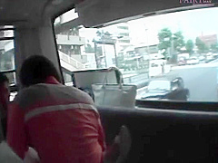 Japanese sex slave into hardcore fucking in bus gangbang