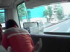 Japanese sex slave into hardcore fucking in bus gangbang