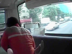 Japanese sex slave into hardcore fucking in bus gangbang