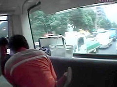 Japanese sex slave into hardcore fucking in bus gangbang